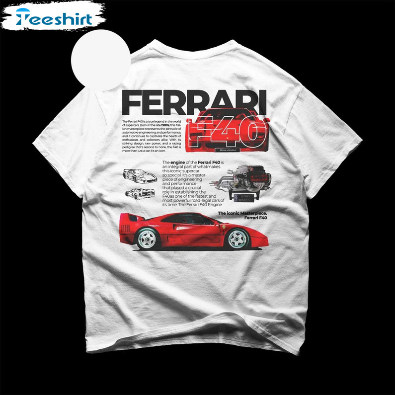 Vintage Ferrari F40 Shirt, Neutral Ferrari Unisex T Shirt Crewneck