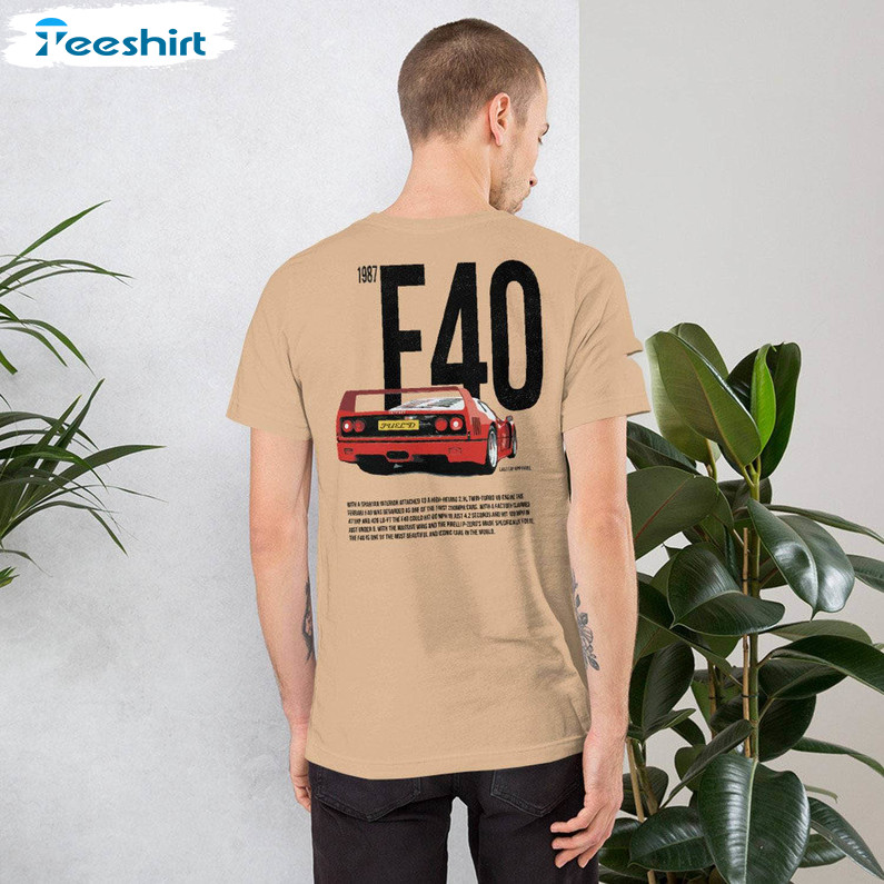 Creative Ferrari F40 Shirt, Trendy Long Sleeve T Shirt Gift For Car Lovers