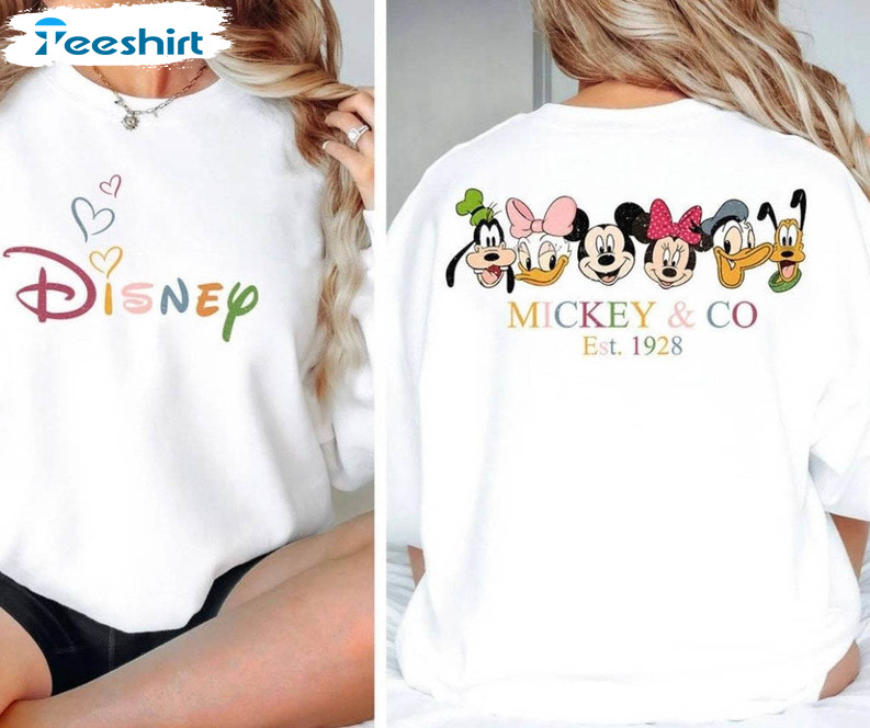 Mickey And Co Mickey And Friends Shirt, Beautiful Bright Vibrant Crewneck Sweatshirt Tee Tops