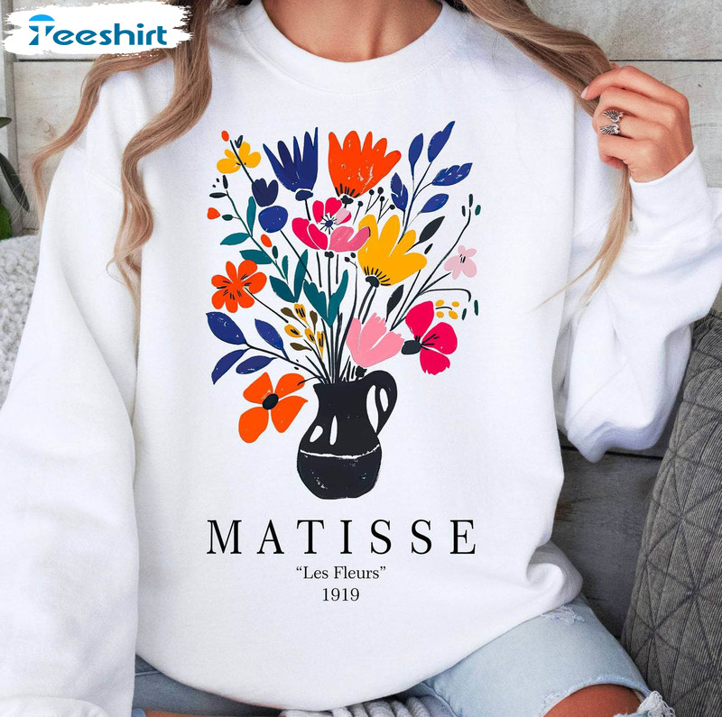 Matisse Retro Flowers Shirt, Retro Design Sweater T-shirt