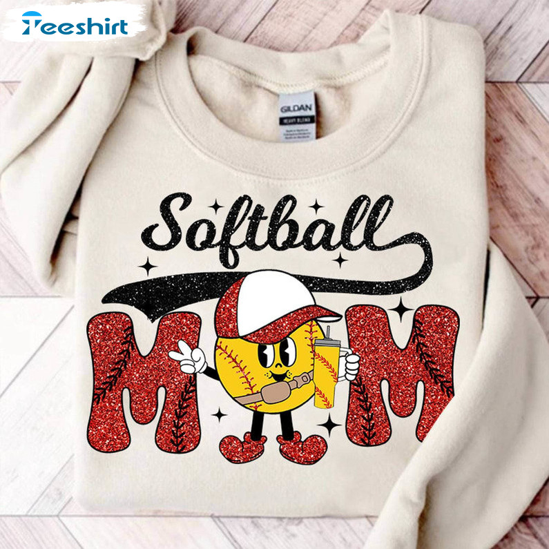 Boujee Softball Mama Funny Shirt, Boujee Softball Stanley Cup Crewneck Sweatshirt Tee Tops