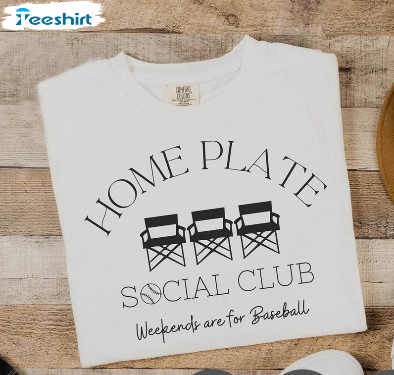 Baseball Mom Trendy Shirt, Plate Social Club Baseball Crewneck Sweatshirt Tee Tops