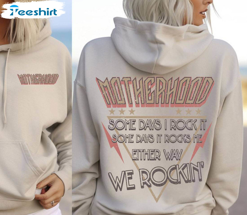 Motherhood Some Days I Rock It Some Days Shirt, Mama Rock Tour Hoodie Tank Top