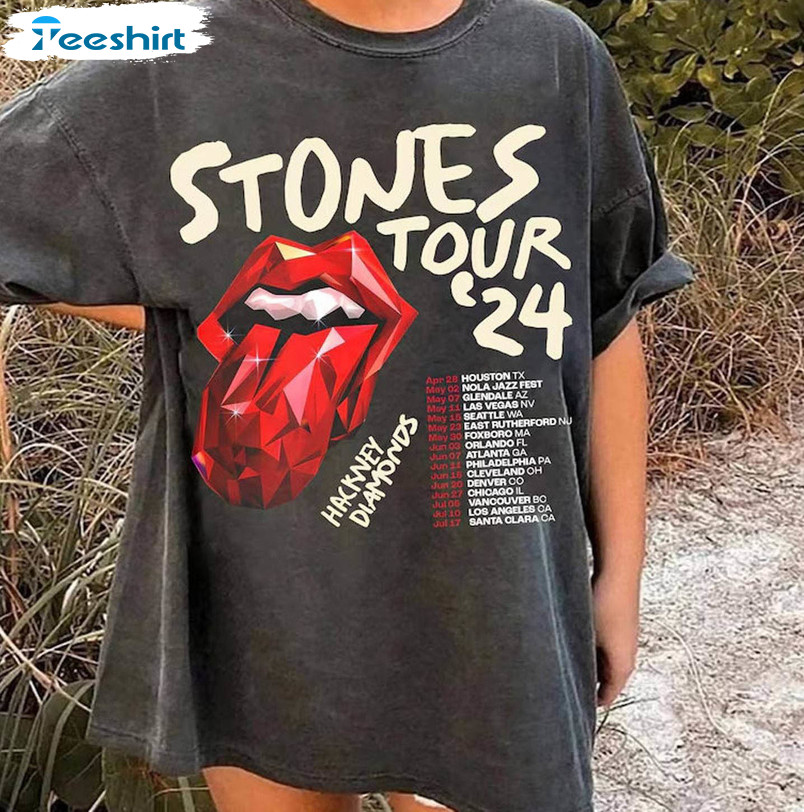 Vintage The Rolling Stones Shirt, Hackney Diamonds Tour 2024 Sweater Hoodie