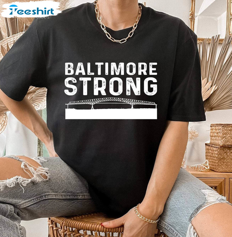 Baltimore Strong Shirt, Pray For Baltimore Francis Scott Key Short Sleeve Crewneck Sweatshirt