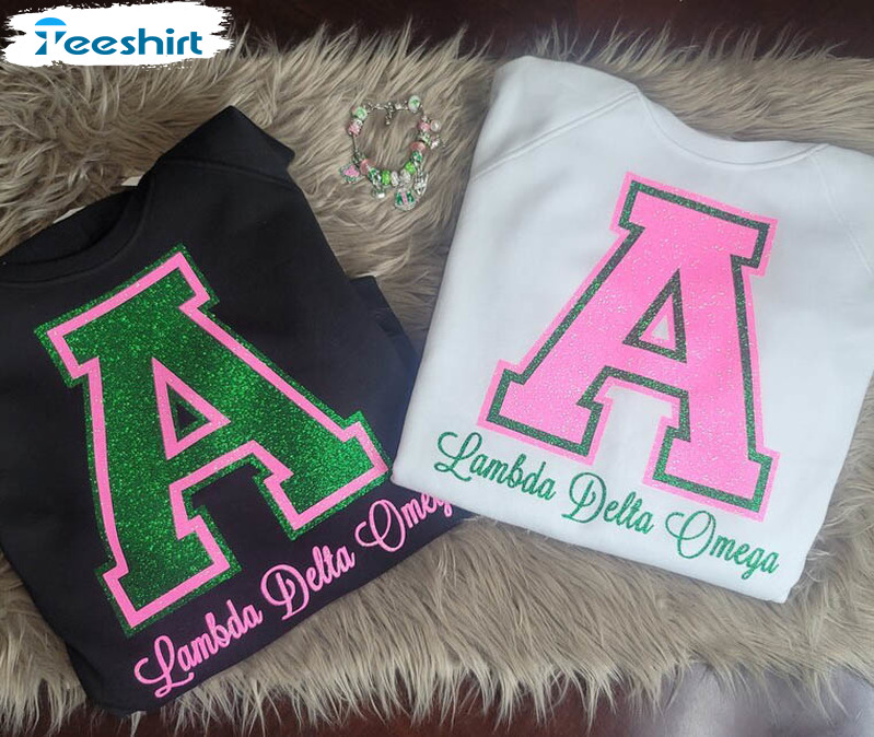 Pink And Green Trendy Shirt, Alpha Kappa Alpha Short Sleeve Crewneck Sweatshirt