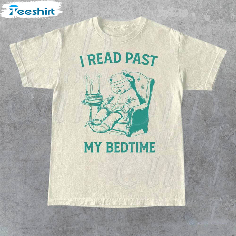 I Read Past My Bedtime Retro Shirt, Funny Book Lovers Crewneck Sweatshirt Sweater