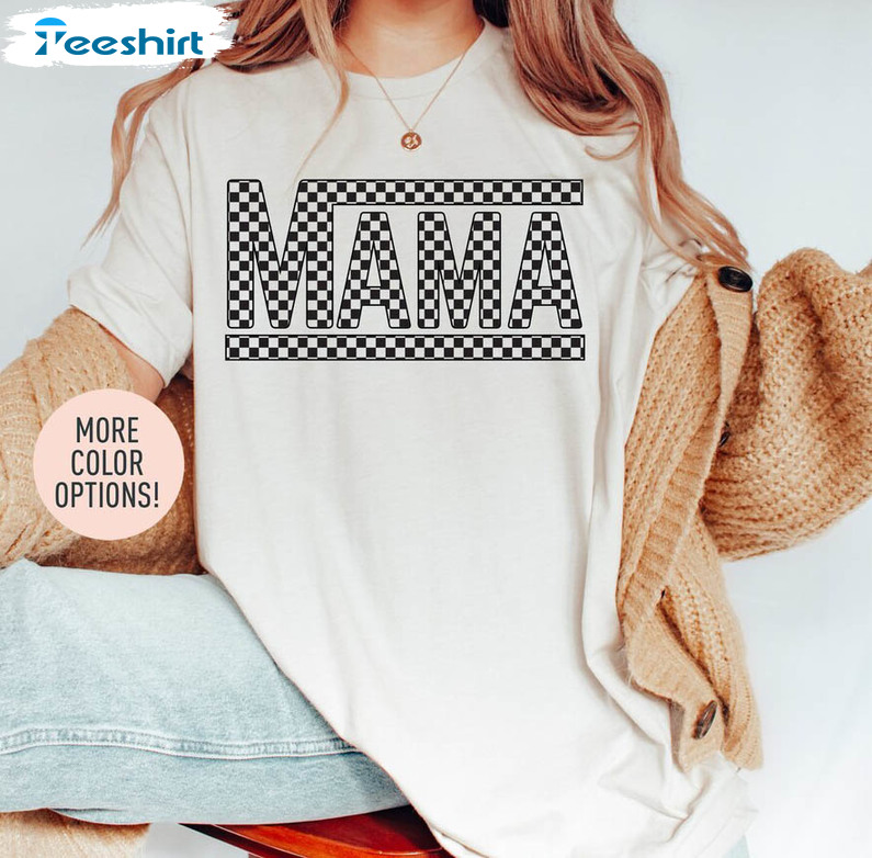 Mama Checkered Shirt, Mothers Day Tee Tops Sweater