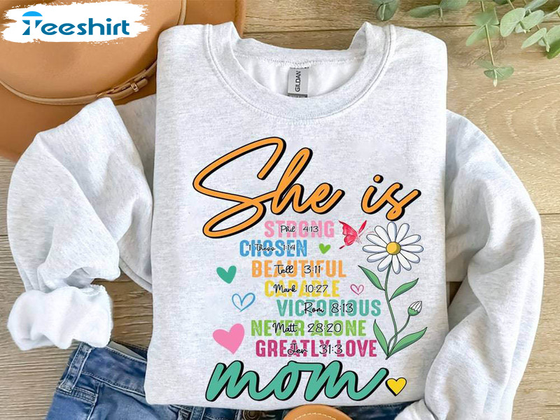 She Is Mom Flowers Shirt, Mom Life Long Sleeve Hoodie