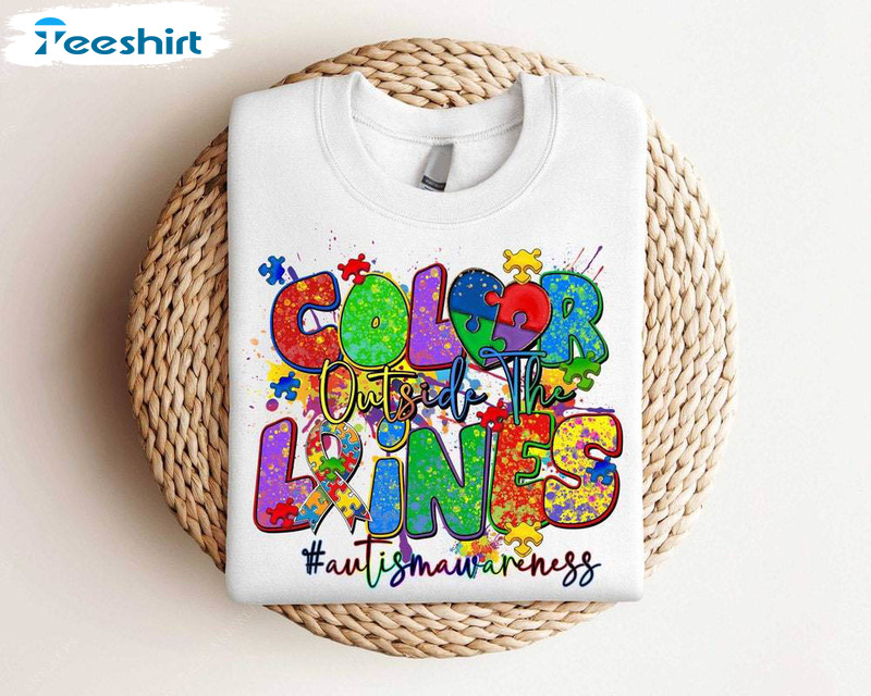 The Lines Autism Awareness Trendy Shirt, Autism Awareness Unisex Hoodie Crewneck Sweatshirt