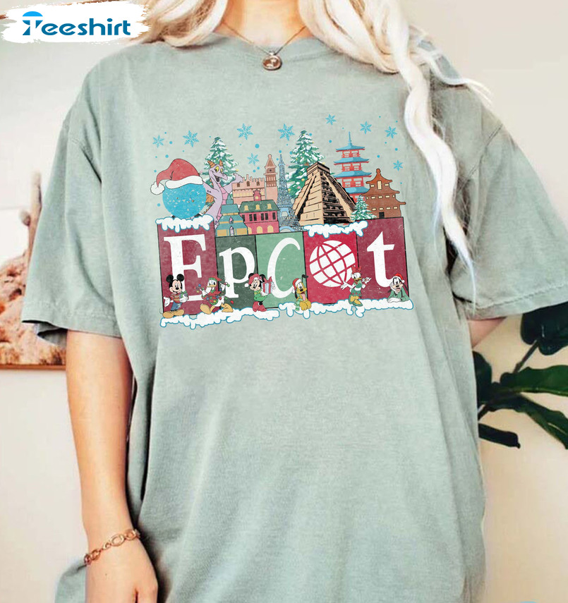 Vintage Disney Epcot Christmas Shirt, World Traveler Shirt Disney