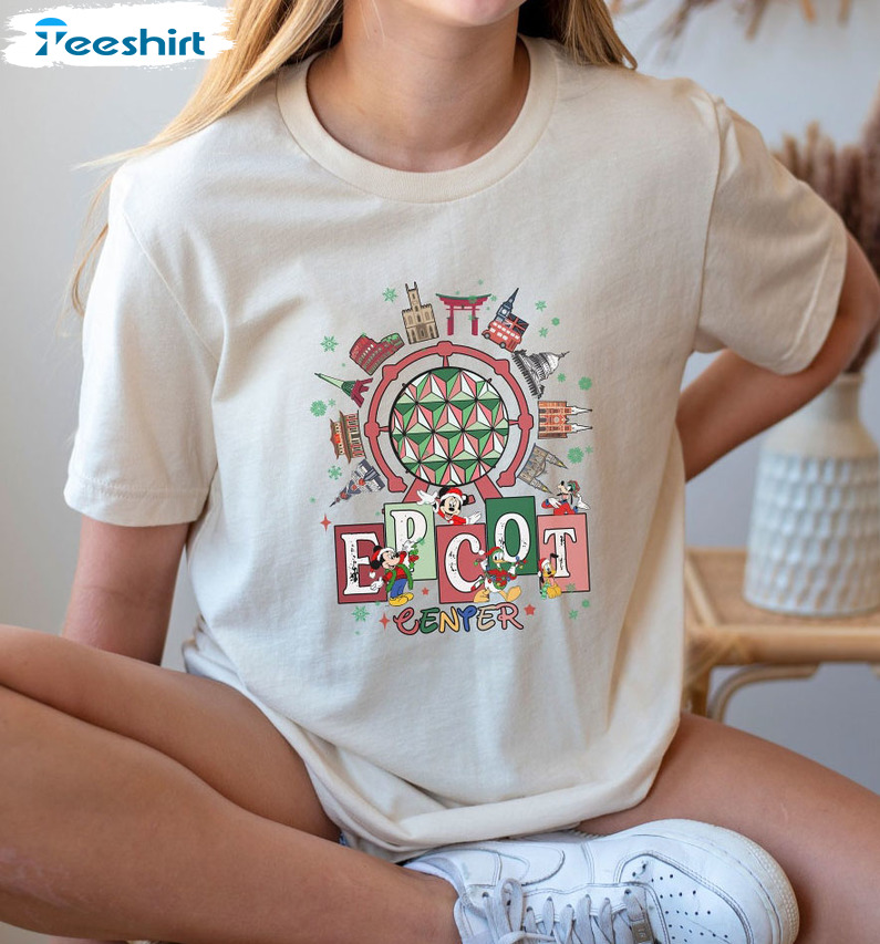 Epcot Center Christmas Comfort Colors Shirt, Disney Epcot Christmas Shirt