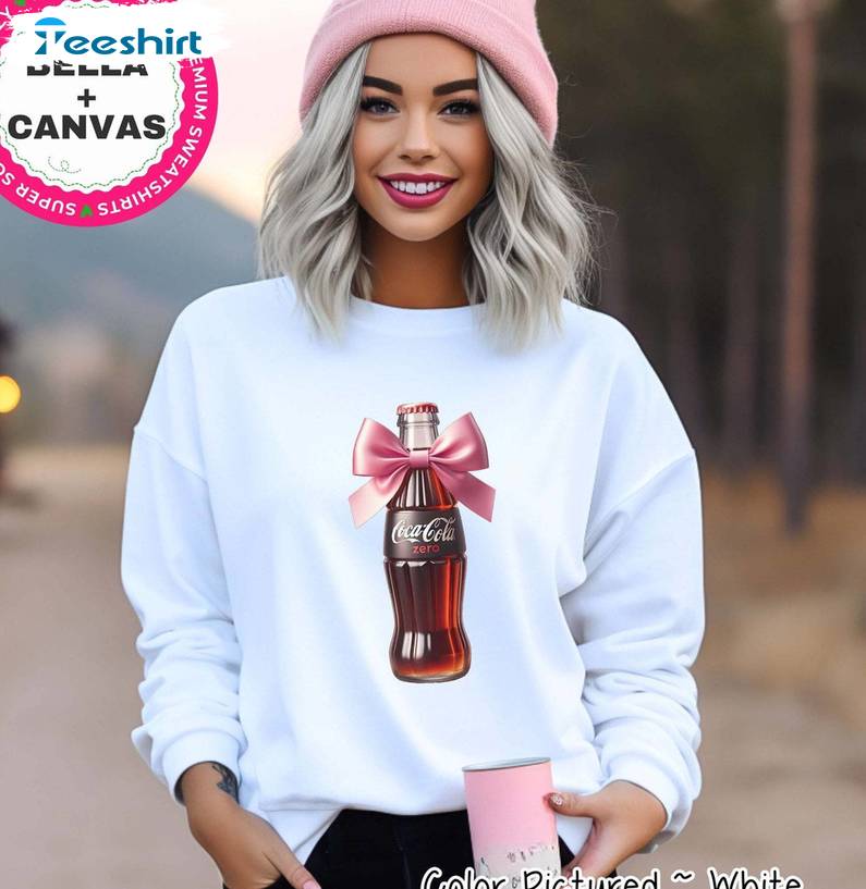 Coquette Coke Zero Shirt, Pink Bow Coke Zero Crewneck Sweatshirt Hoodie