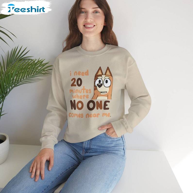 I Need 20 Minutes Chilli Bluey Mom Shirt, Funny Long Sleeve Sweater