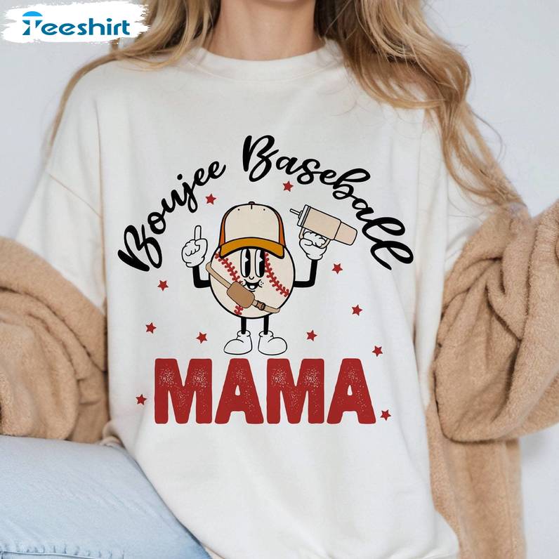 Boujee Baseball Mama Shirt, Baseball Sports Tee Tops Sweater