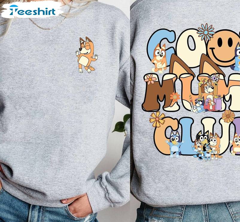 Cool Moms Club Bluey Shirt, Bluey Family Matching Crewneck Sweatshirt Long Sleeve