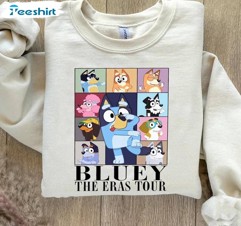 Bluey The Eras Tour Shirt, Bluey Family Matching Short Sleeve Sweater