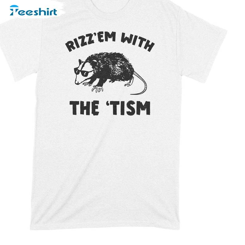 Rizz Em With The Tism Shirt, Neurodivergent Autism Short Sleeve Tee Tops