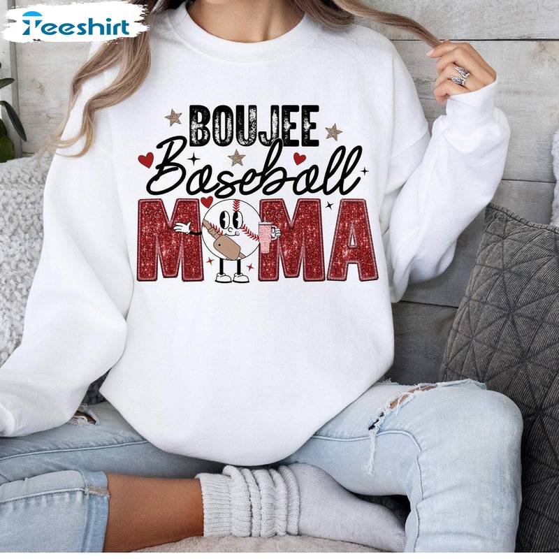 Boujee Baseball Mama Shirt, Baseball Sports Tee Tops Hoodie