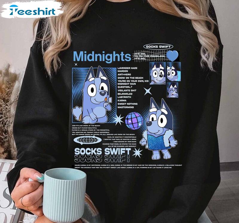 Socks Taylor Swift Eras Tour Shirt, Bluey Socks Midnight Album Tee Tops Hoodie