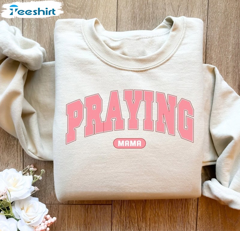 Retro Praying Mama Shirt, Cute Mom Mom Life Short Sleeve Tee Tops