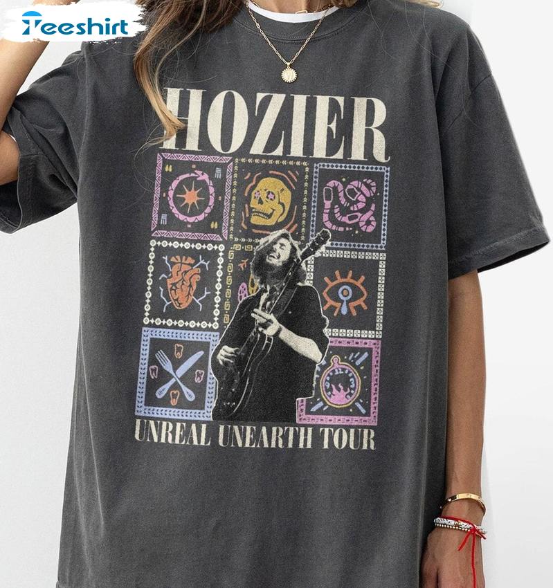 Vintage Hozier Unreal Unearth Tour Shirt, Hozier Music Short Sleeve Long Sleeve