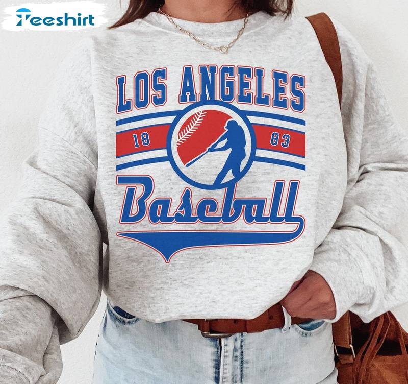 Vintage Los Angeles Dodger Shirt, Dodgers Est 1883 Unisex Hoodie Crewneck Sweatshirt