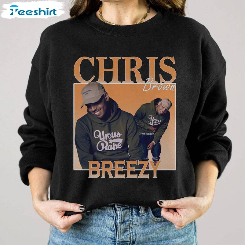 Chris Brown Breezy Shirt, Chris Brown 2024 Concert Short Sleeve Hoodie