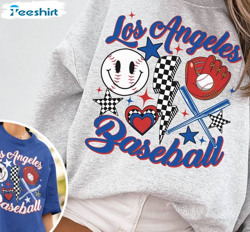 Vintage Los Angeles Dodger Shirt, Retro Groovy Los Angeles Tee Tops T-shirt