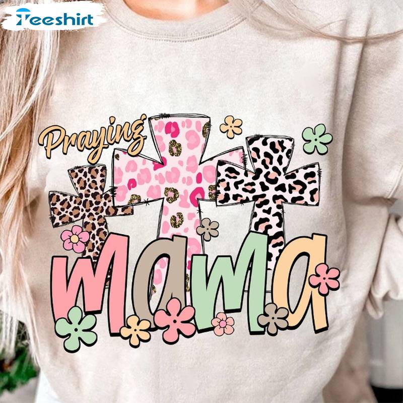 Praying Mama Retro Shirt, Retro Mama Momlife Short Sleeve Tee Tops