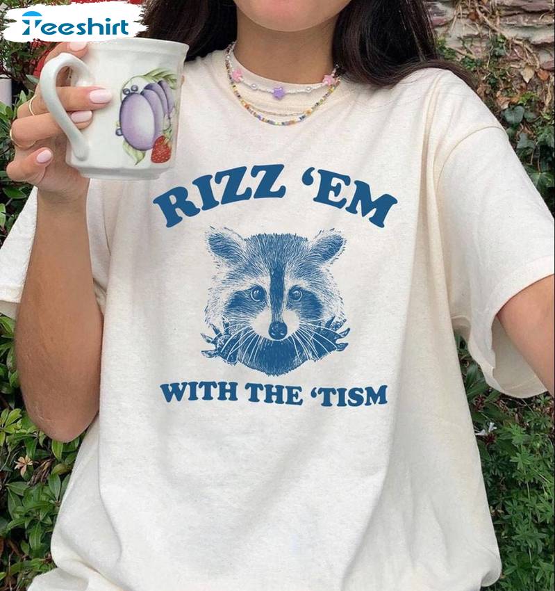 Rizz Em With The Tism Graphic Shirt, Retro Autism Unisex T Shirt Short Sleeve