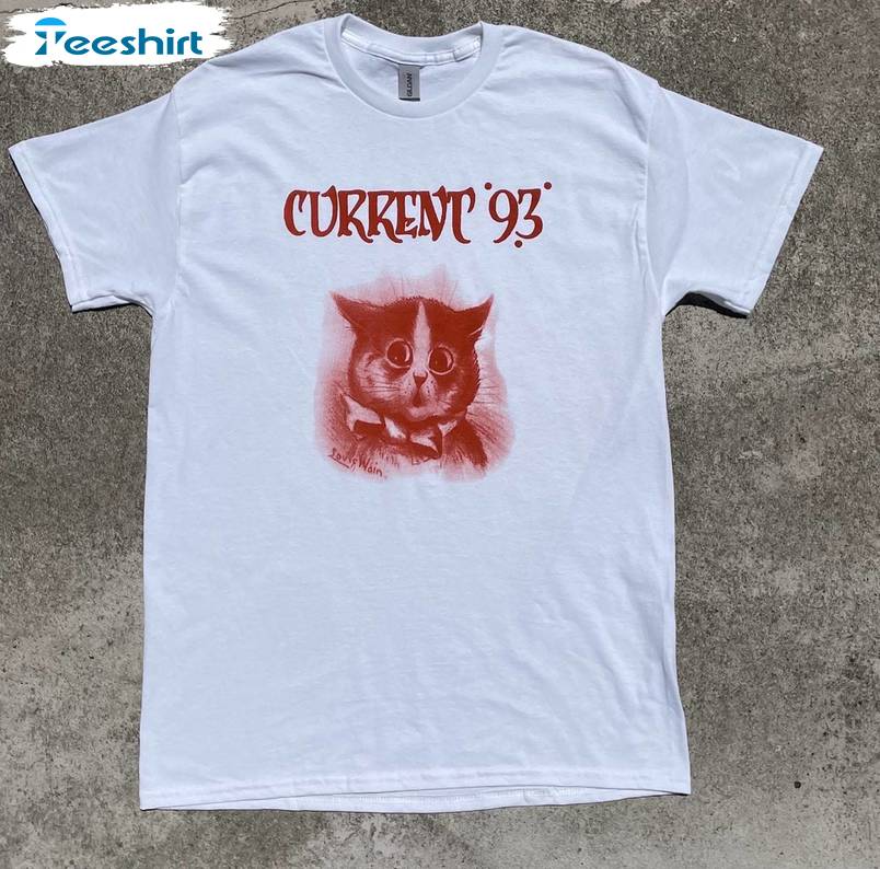 Vintage Current 93 Shirt, Cute Cat Screen Unisex Hoodie Crewneck Sweatshirt