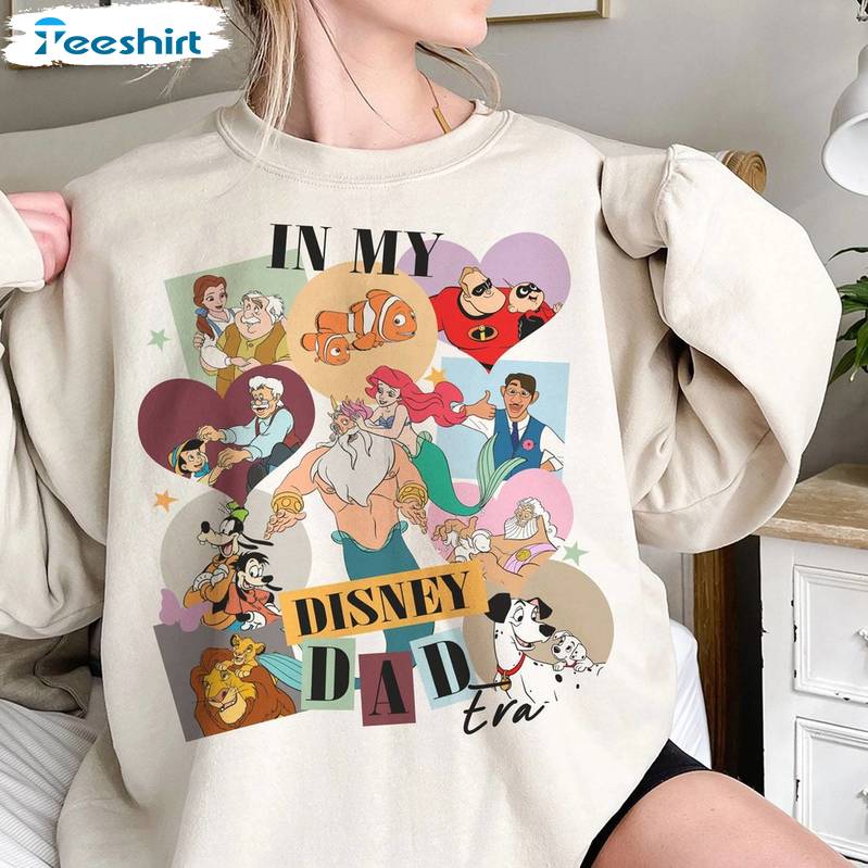 Vintage In My Disney Dad Era Shirt, Cute Cartoon Family Unisex Hoodie Tee Tops