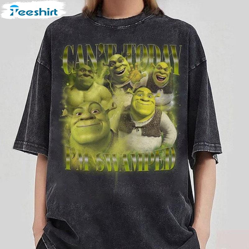 Can't Today I'm Swamped Shirt, Humorous Shrek Inspired Tee Tops Sweater