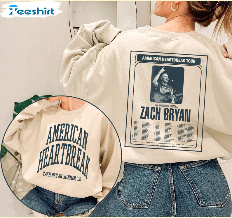 Zach Bryan Vintage T-Shirt, American Heartbreak Tour Sweatshirt