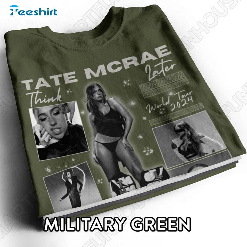 Tate Mcrae Think Later Shirt, Tate Mcrae Trendy Long Sleeve Crewneck Sweatshirt
