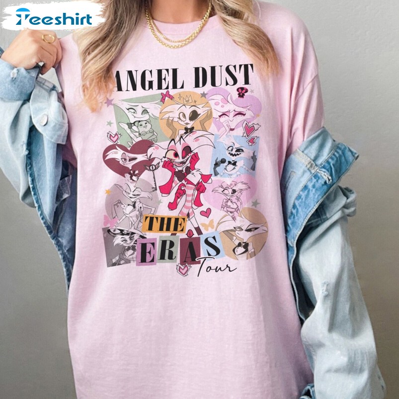 Hazbin Hotel Angel Dust Shirt, Eras Tour Comfort Unisex T Shirt Long Sleeve