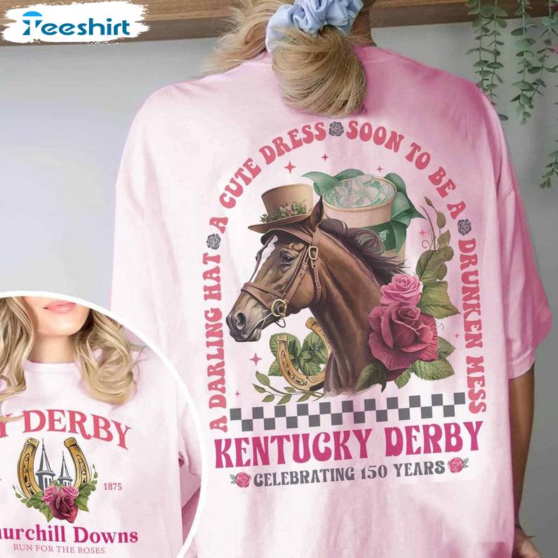 Funny Kentucky Derby Shirt, Celebrating 150 Years Short Sleeve Tee Tops