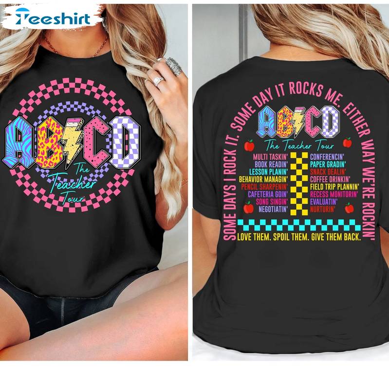 Abcd Teacher Tour Funny Shirt, Kindergarten Teacher Short Sleeve Hoodie