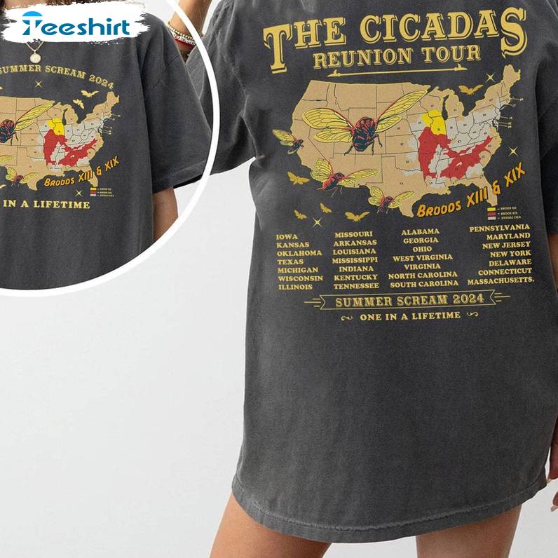 Cicadas Summer Scream Reunion Tour Shirt, The Cicada Concert Crewneck Sweatshirt Sweater