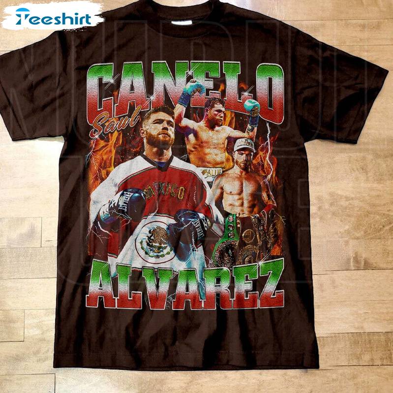 Vintage Style Canelo Alvarez Shirt, Boxing Graphic Crewneck Sweatshirt T-shirt