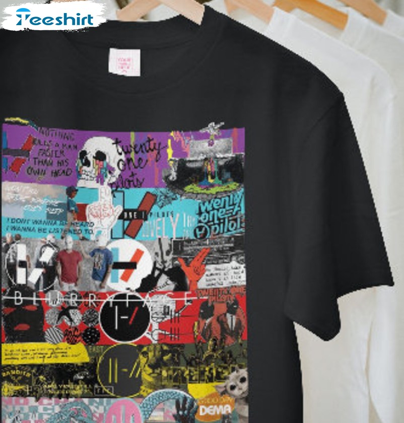 Twenty One Pilots Collage Clancy Shirt, Clancy 2024 World Tour Concert Crewneck Sweatshirt T-shirt