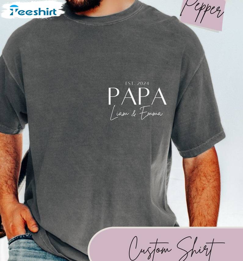 Groovy Personalized Papa Shirt, Comfort Father's Day Unisex Hoodie Crewneck