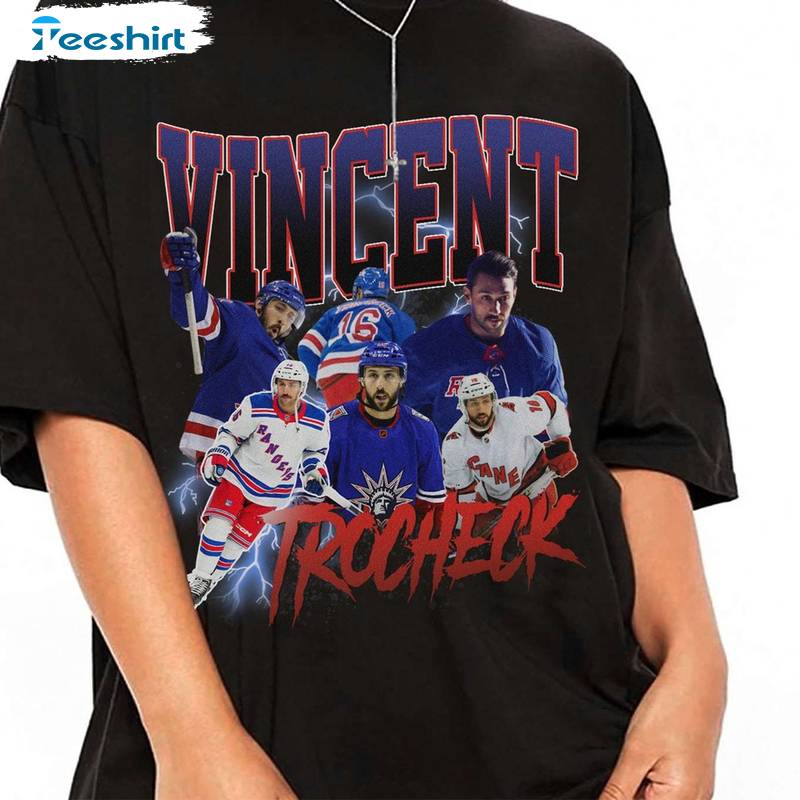 Retro Vincent Trocheck New York Hockey Shirt, Center Rangers Hockey T Shirt Tank Top