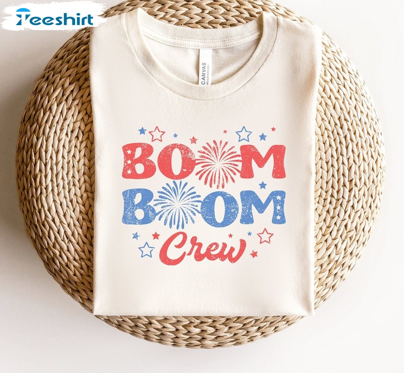 Awesome Boom Boom Crew Shirt, Unique 4th Of July Crewneck Long Sleeve