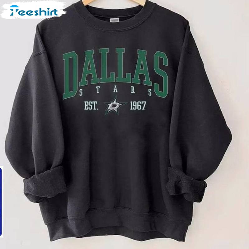 Vintage Dallas Stars Shirt, Comfort Stars Sweater Long Sleeve