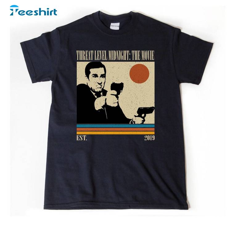 New Rare Threat Level Midnight Shirt, Michael Must Have Crewneck Long Sleeve