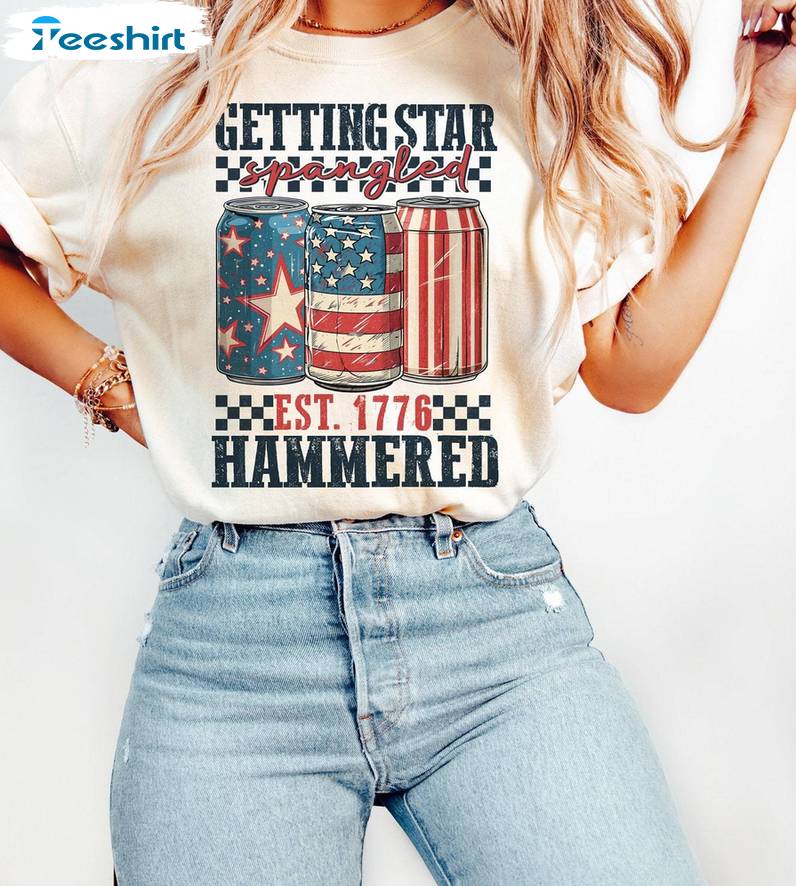 Star Spangled Hammered Inspirational Shirt, America Flags Short Sleeve Long Sleeve