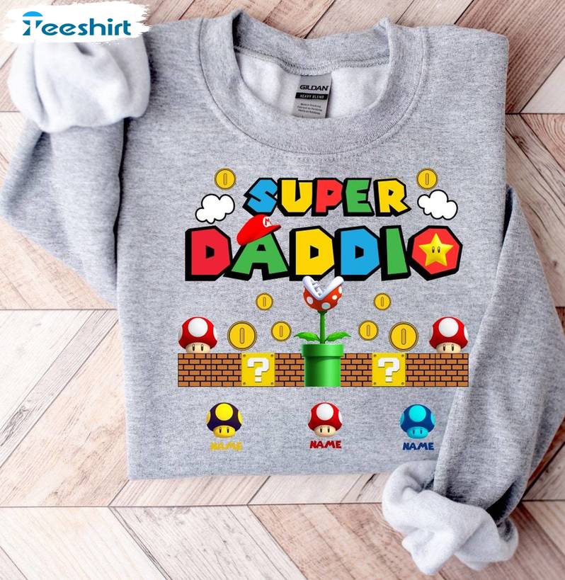 Super Daddio Game Limited Shirt, Cool Design Super Dad Shirt Crewneck Long Sleeve