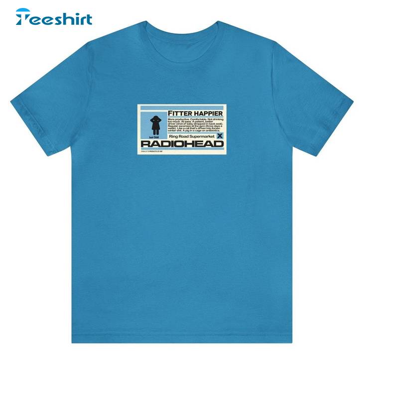 Cool Design Radiohead Shirt, Radiohead Fitter Happier Vintage Crewneck Long Sleeve